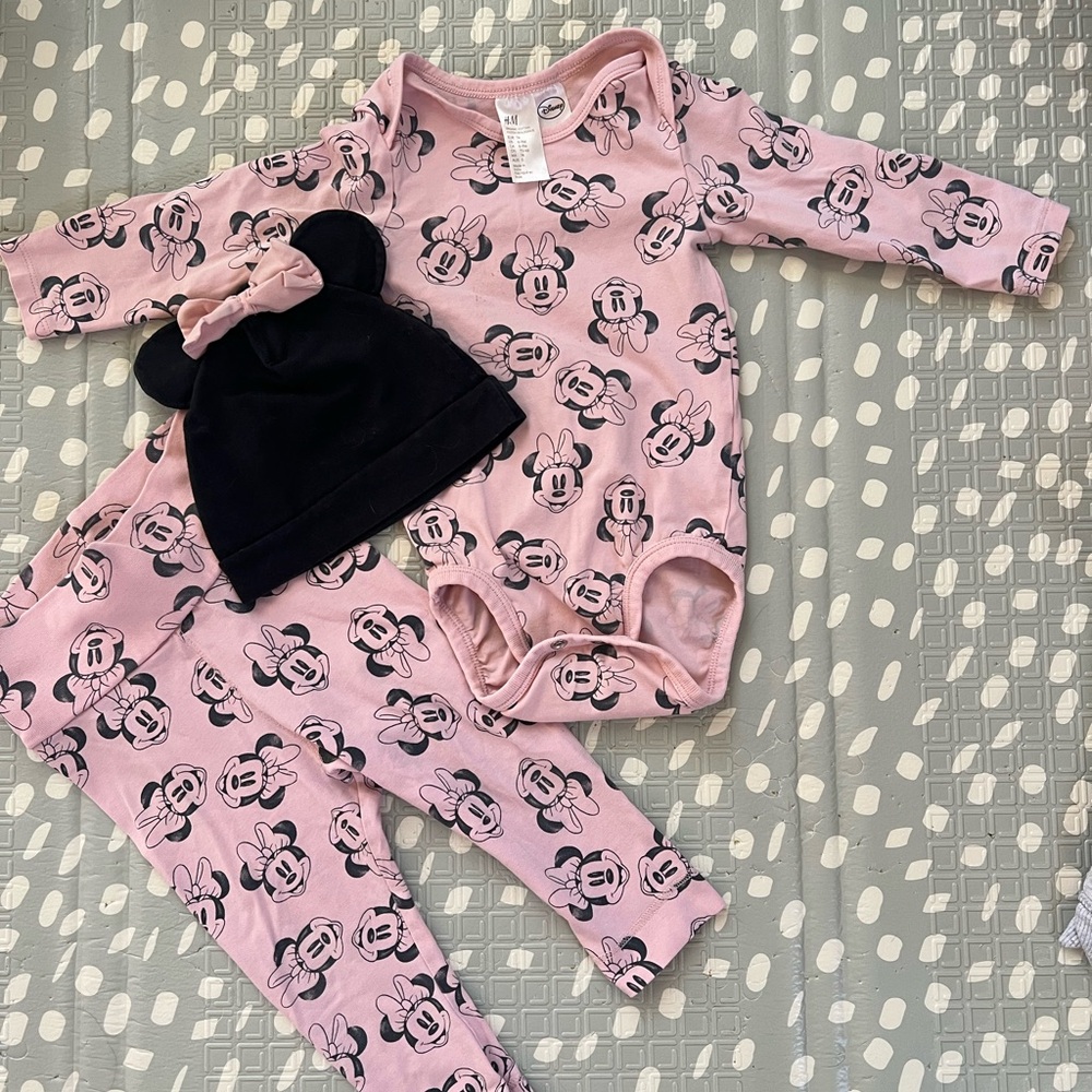 Pink Mickey Mouse Baby Outfits! 4 outfits total!